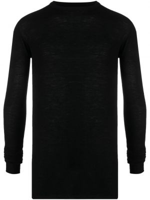 Sweter wełniany plisowany Rick Owens czarny
