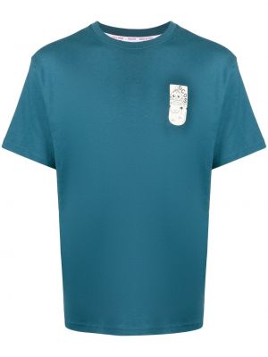 Тениска бродирана с принт Gcds синьо