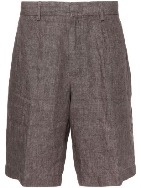 Short en tissu en lin Zegna marron