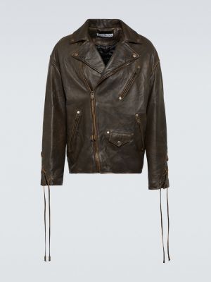 Кожаная куртка Acne Studios коричневая