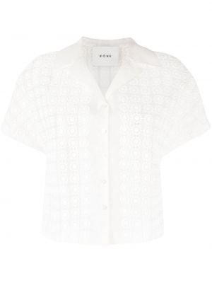 Прозрачна копринена риза Róhe бяло