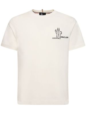 Βαμβακερή μπλούζα Moncler Grenoble λευκό