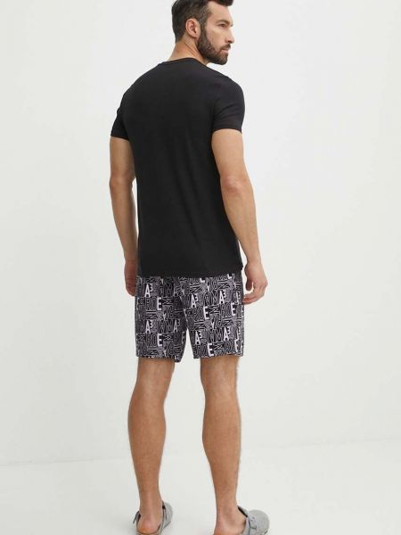 Pidžama s printom Emporio Armani Underwear crna