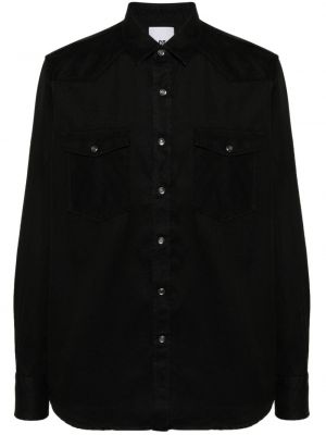 Βαμβακερό πουκάμισο Pt Torino μαύρο