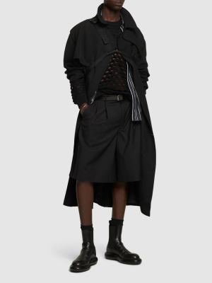 Shorts en laine plissées Comme Des Garçons Shirt noir