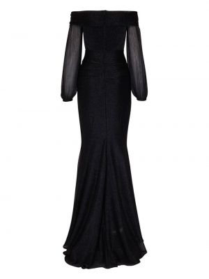 Krepové večerní šaty Talbot Runhof černé