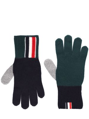 Vlněné rukavice jersey Thom Browne zelené