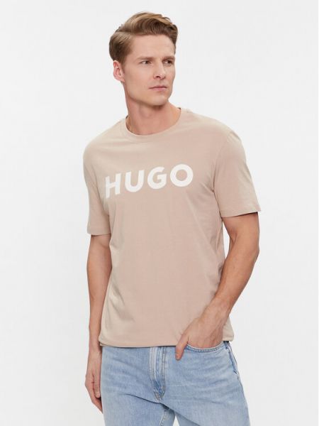 Тениска Hugo бежово