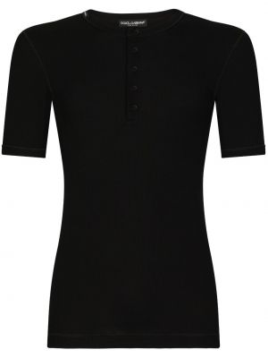 Tricou cu nasturi Dolce & Gabbana negru