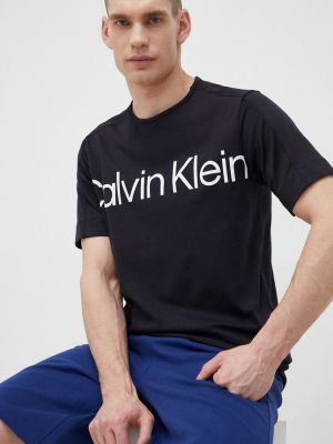 Calvin Klein Performance edzős póló Effect fekete, nyomott mintás