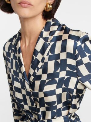 Копринена блуза с принт 's Max Mara синьо