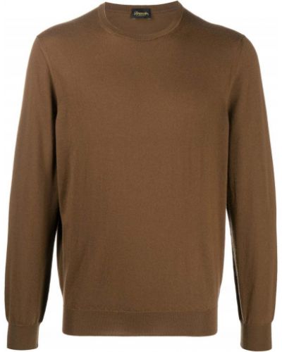 Jersey de tela jersey de cuello redondo Drumohr marrón