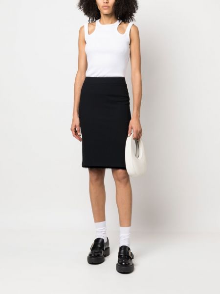Pouzdrová sukně s oděrkami Christian Dior černé