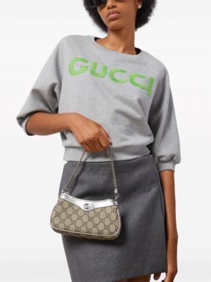 Bavlněná kabelka Gucci béžová
