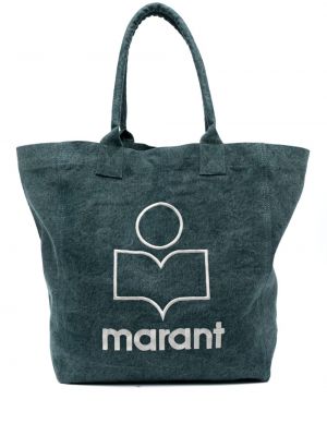 Nákupná taška s výšivkou Isabel Marant modrá