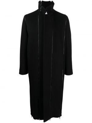 Μάλλινο παλτό με φερμουάρ Post Archive Faction μαύρο