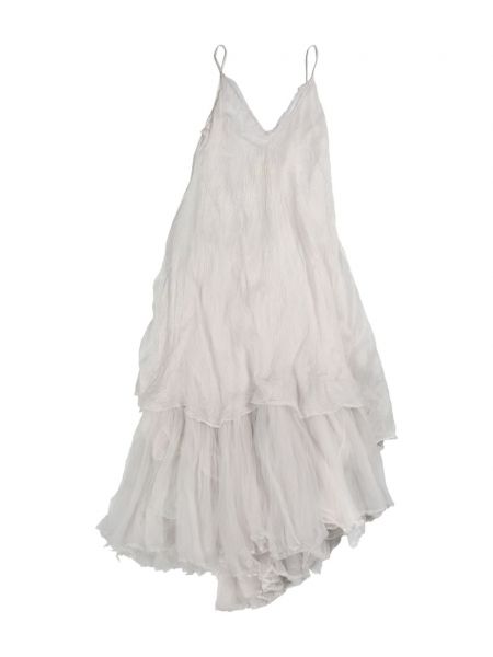 Μεταξωτή φόρεμα με τιράντες από τούλι Marc Le Bihan λευκό