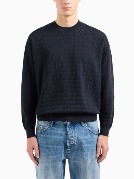 Jacquard sweatshirt aus baumwoll Emporio Armani schwarz