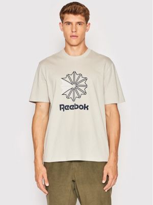 Relaxed тениска Reebok сиво