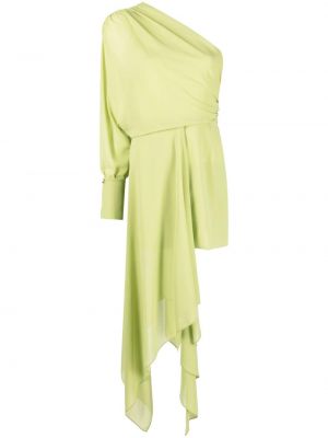 Ασύμμετρη κοκτέιλ φόρεμα ντραπέ Patrizia Pepe πράσινο