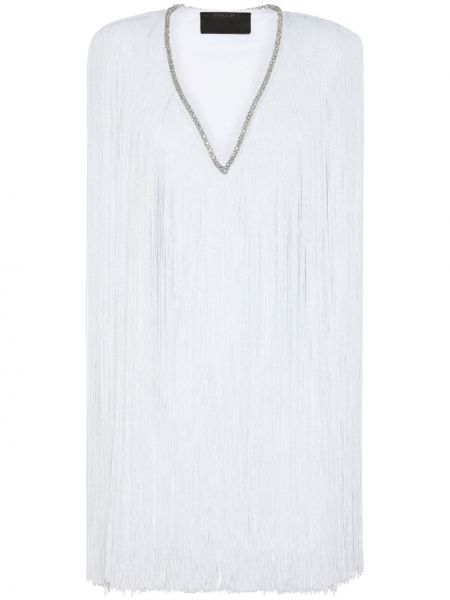 Мини рокля с v-образно деколте Philipp Plein бяло