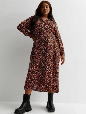 Леопардовое платье New Look Curves красное