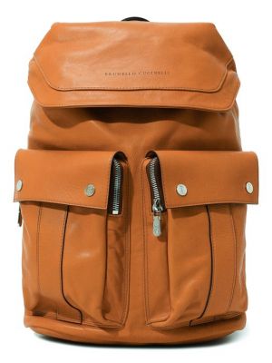 Кожаный рюкзак Brunello Cucinelli коричневый