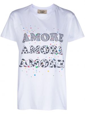 Βαμβακερή μπλούζα με σχέδιο Alessandro Enriquez λευκό