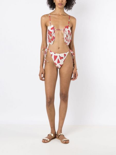 Herzmuster bikini mit fransen mit print Adriana Degreas