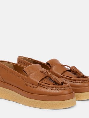 Pantofi loafer din piele Chloã© maro