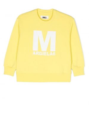 Hoodie för tjejer Mm6 Maison Margiela Kids gul