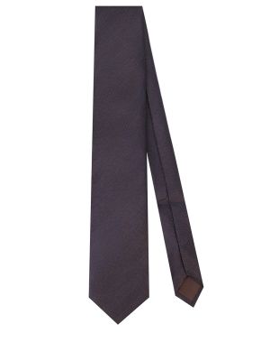 Шелковый галстук Canali коричневый