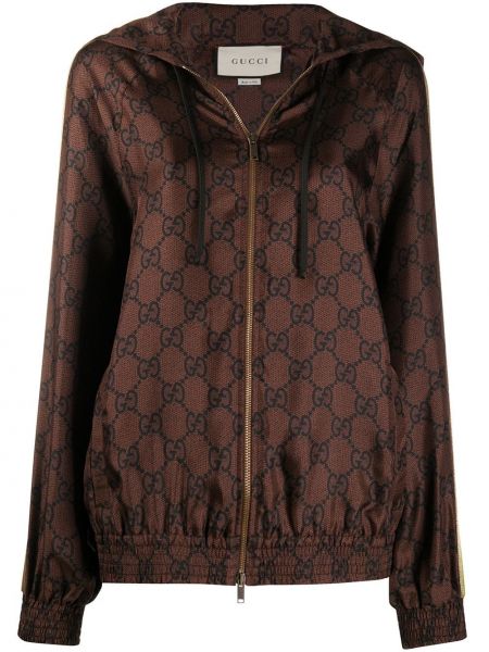 Chaqueta con capucha Gucci marrón