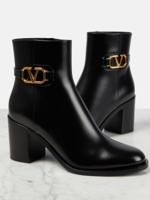 Кожени обувки до глезена Valentino Garavani черно