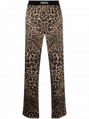 Панталон с принт с леопардов принт Tom Ford кафяво
