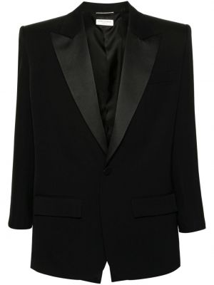 Oversize woll blazer Saint Laurent schwarz