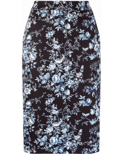 Falda de tubo ajustada de flores con estampado Boutique Moschino azul