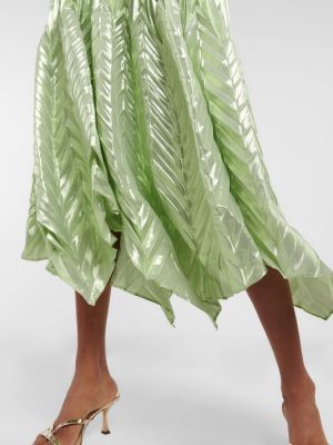 Plisirana svilena midi suknja Simkhai zelena