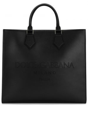 Geantă shopper din piele Dolce & Gabbana negru
