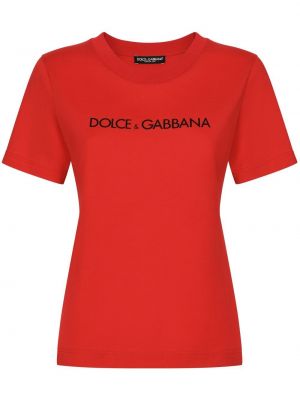 Тениска с принт Dolce & Gabbana червено