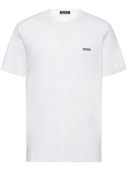 Camiseta de algodón Zegna blanco
