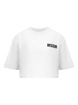 Хлопковая футболка Msgm белая