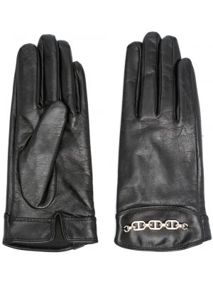 Kožené rukavice Twinset čierna