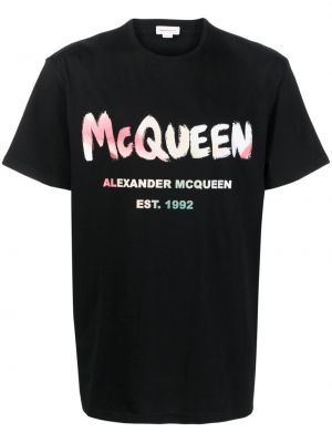 Tričko s potiskem s abstraktním vzorem Alexander Mcqueen černé