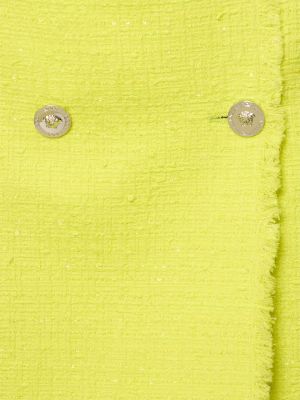 Pamučna mini suknja od tvida Versace žuta
