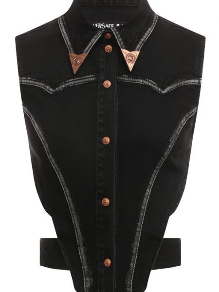Джинсовый жилет Versace Jeans Couture черный