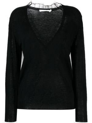 Nėriniuotas megztinis Iro juoda