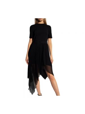 Sukienka midi z dżerseju asymetryczna z krepy Givenchy czarna