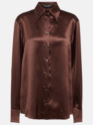 Camicia di seta Dolce&gabbana marrone