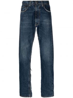 Roztrhané džínsy s rovným strihom Maison Margiela modrá